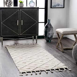 Diamond Textured Trellis Tassel Rug secondary image