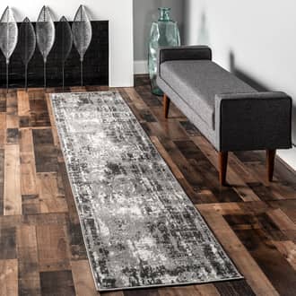 Gray Nouveau Strained Abstract rug - Contemporary Runner 2' x 8'