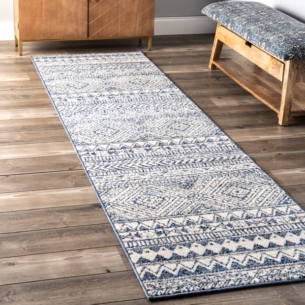 Bosphorus Banded Geometric Navy Rug