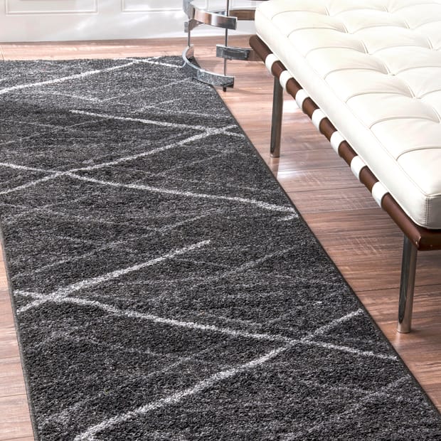 Granite Broken Lattice Dark Gray Rug