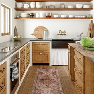 Beige Lauren Liess x Jessamine Washable Geometric rug