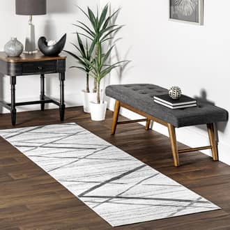 Light Gray Rain Haven Ira Washable Lattice rug