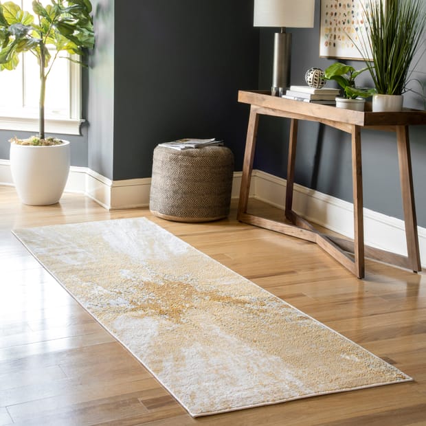 Alchemist Splatter Abstract Gold Rug