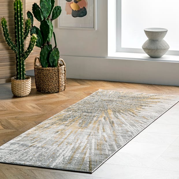 Alchemist Splash Abstract Gold Rug