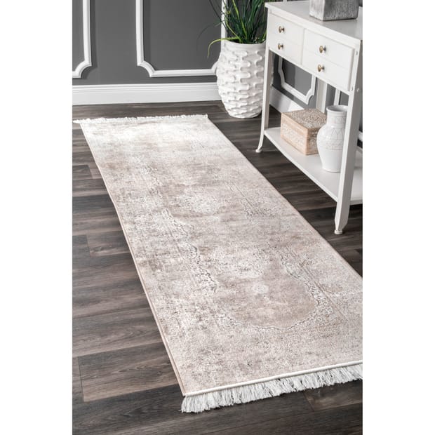 Nightscape Withering Medallion Fringe, 9×12 Transitional Area Rugs