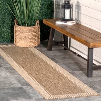 Striped Border Indoor/Outdoor Flatweave Rug secondary image