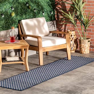 Navy Tucana Herringbone Indoor/Outdoor rug