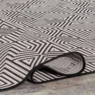 Black Tucana Greek Tiles Indoor/Outdoor rug