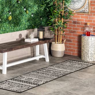 Black Tucana Striped Banded Indoor/Outdoor rug