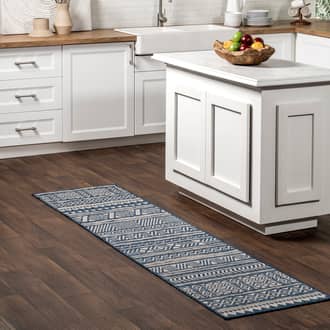 Blue Tucana Striped Banded Indoor/Outdoor rug