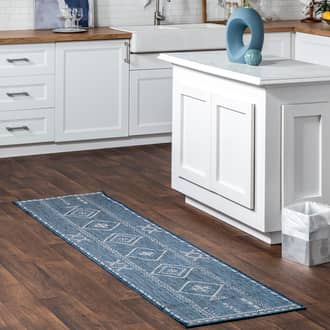 Blue Tucana Tessa Geometric Indoor/Outdoor rug - Outdoor Runner 2' x 8'