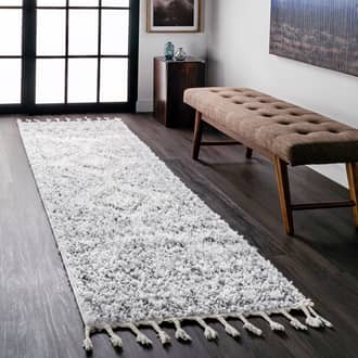 White Temara Moroccan Tasseled rug