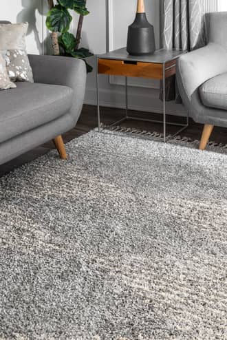 Gray Temara Moroccan Diamond Pinstripes Tassel rug