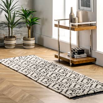 Beige Airydale Modern Tessellation Tasseled rug