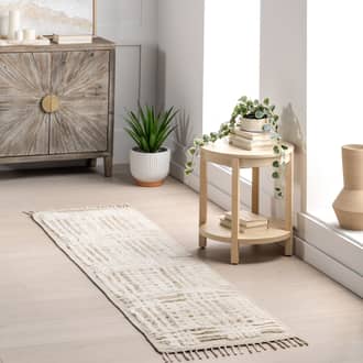 Beige Arvin Olano x Crissy Crosshatch Shag rug