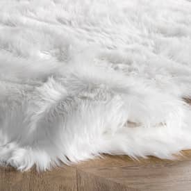 Fuzzy clearance white rug