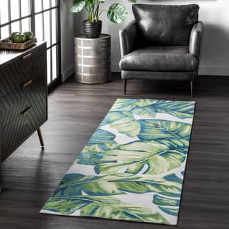 2' 6" x 12' Tropical Foliage Indoor/Outdoor Rug secondary image