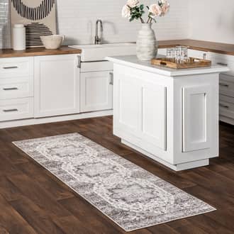 Gray Tizolia Bellita Washable Stain Resistant rug