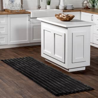 Gray Cloud Kris Washable Striped Faux Rabbit rug - Casuals Runner 2' 6in x 8'