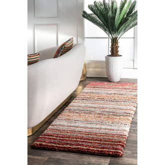 2' 6" x 8' Striped Shaggy Rug secondary image