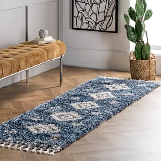 2' 6" x 10' Diamond Totem Shag With Tassels Rug secondary image