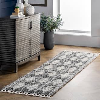 Gray Kalin Diamond Band Tassel rug