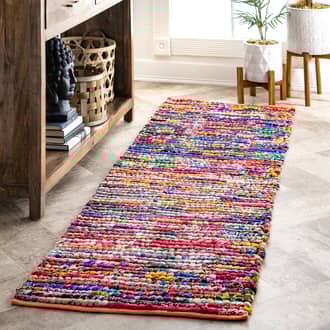 Multi Chindi Braided Chindi Pinstripes rug