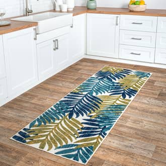 Blue Solaris Skyler Tropical Leaves Indoor/Outdoor rug