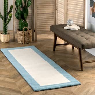 Baby Blue Simplicity Solid Border rug