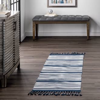 2' x 6' Flatwoven Pinstripes with Tassels Rug secondary image
