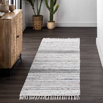 Flatwoven Mottled Stripes with Tassels Rug secondary image