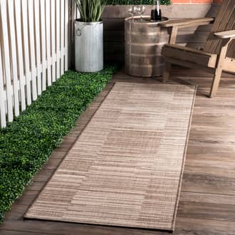 Beige Porch Square Shingles Indoor/Outdoor rug
