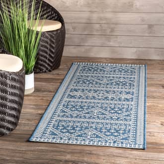 Blue Aperto Diamond Bordered Indoor/Outdoor rug