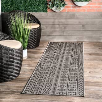 2' x 8' Striped Tribal Indoor/Outdoor Rug secondary image
