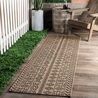 Brown Aperto Striped Tribal Indoor/Outdoor rug