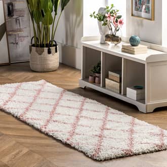 Pink Bermuda Easy Shag Lattice rug