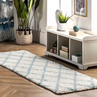 Blue Bermuda Easy Shag Lattice rug
