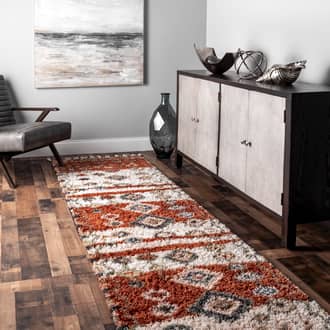 2' 6" x 10' Moroccan Diamond Shag With Tassels Rug secondary image