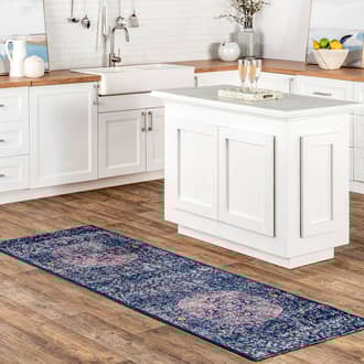 Navy Seasoned Floral Encompass Mandala rug