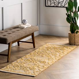 Modern Mustard Geometric Rug Moroccan Trellis Runners Ochre Living Room Rugs 