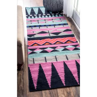 Multi Savanna Tribal Wool Flatwoven rug - Bohemian Runner 2' 6in x 8'