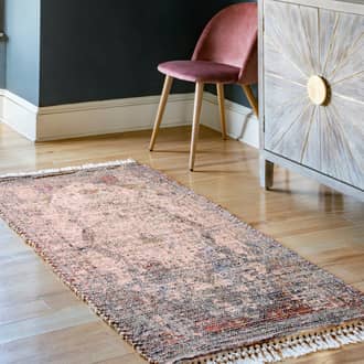 Multi Botaniq Faded Medallion Tassel rug - Natural Fibers Runner 2' 6in x 8'