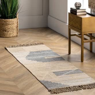 Beige Dunewood Jute Abstract rug - Contemporary Runner 2' x 6'