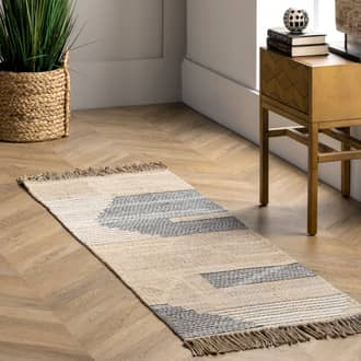 Beige Dunewood Jute Abstract rug - Contemporary Runner 2' x 6'