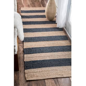 2' 6" x 6' Jute And Denim Even Stripes Rug secondary image