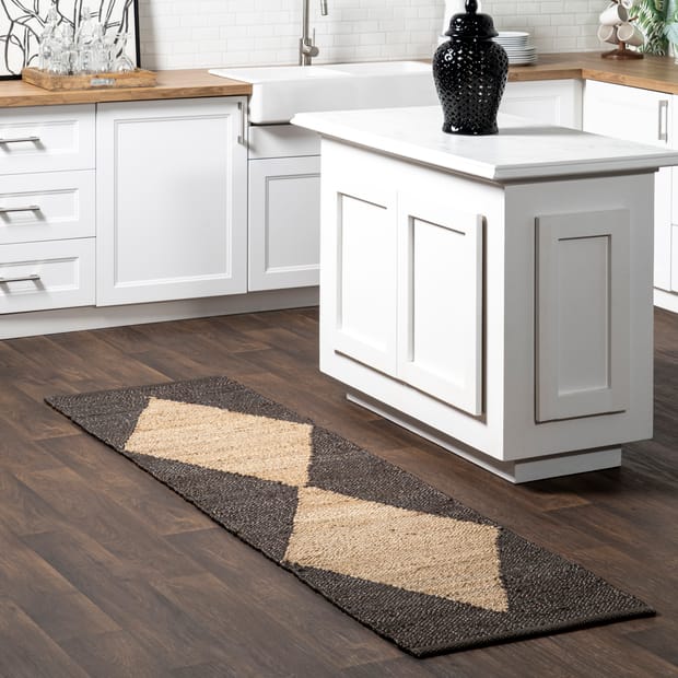 Staccato Jute Harlequin Trellis Black Rug