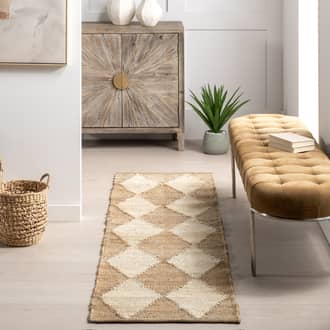 Natural Hazle Jute Checkerboard rug - Casuals Runner 2' x 8'