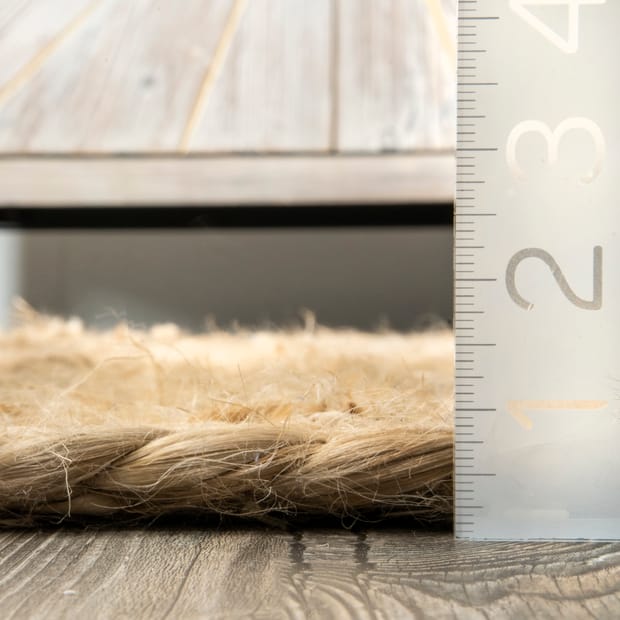 Maui Striped Braided Jute Natural Rug