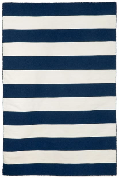 Soro 6302 33 Rugby Stripe Navy Rug, Navy Blue And White Striped Area Rug