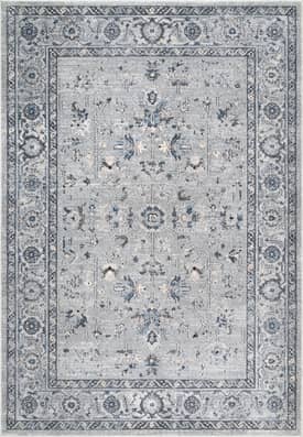 Gray Bordered Floral Rug swatch